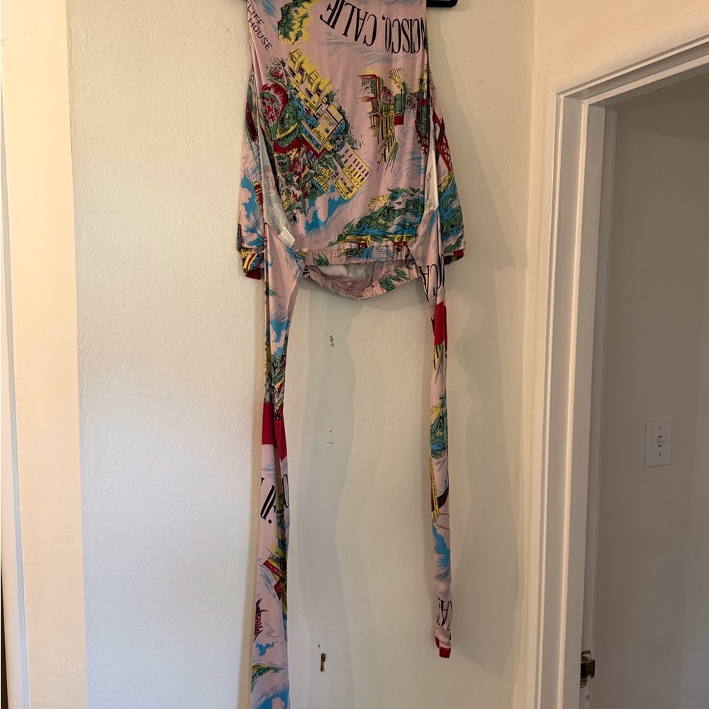 Anthropologie post card wrap shirt